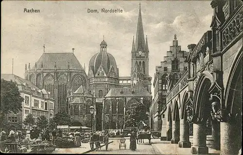 Aachen Partie am Dom Nordseite Markt Kat. Aachen