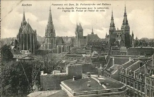 Aachen Panorama mit Dom St. Foilanskirche und Rathaus Kat. Aachen