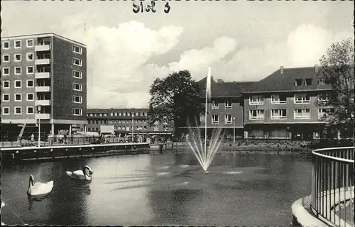 Stolberg Rheinland Bartiusweiher Fontaene Schwan Kat. Stolberg (Rhld.)