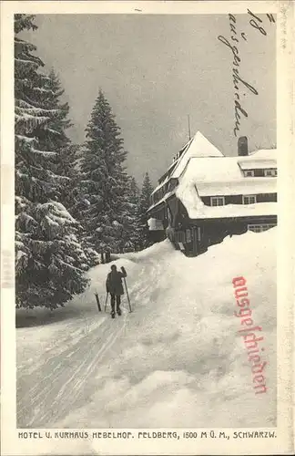 Feldberg Schwarzwald Hotel und Kurhaus Hebelhof Stempel auf AK Kat. Feldberg (Schwarzwald)