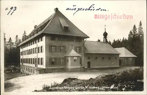 Feldberg Schwarzwald Kinderheilstaette Caritas Haus Jugendheim Kapelle Stempel auf AK Kat. Feldberg (Schwarzwald)