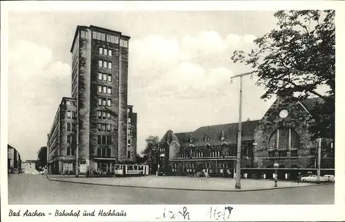 Aachen Bahnhof und Hochhaus Kat. Aachen