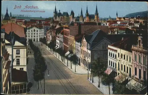 Aachen Hindenburgstrasse mit Blick zum Dom Kat. Aachen