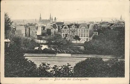 Aachen Panorama Blick von der Ludwigsallee Dom Kat. Aachen