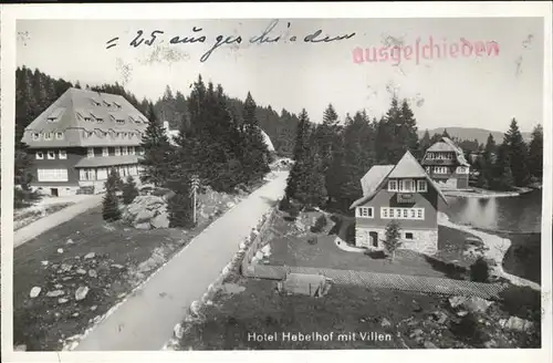 Feldberg Schwarzwald Hotel und Kurhaus Hebelhof mit Villen Stempel auf AK Kat. Feldberg (Schwarzwald)