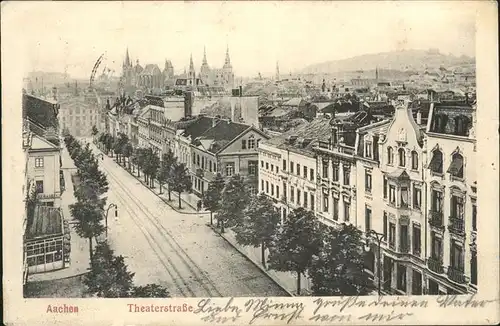 Aachen Theaterstrasse mit Blick zum Dom Feldpost Kat. Aachen