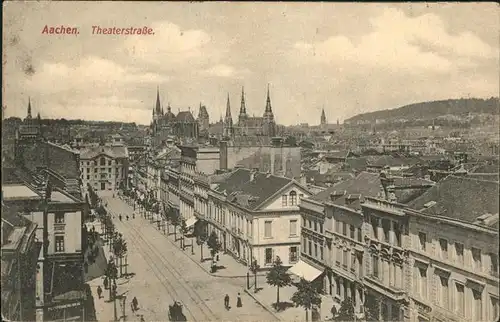 Aachen Theaterstrasse mit Blick zum Dom Kat. Aachen