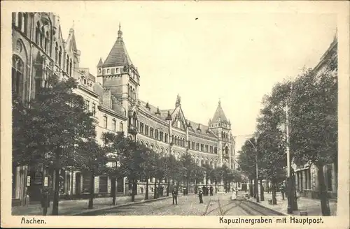 Aachen Kapuzinergraben mit Hauptpost Kat. Aachen