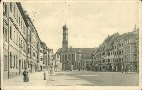 Augsburg Obere Maximilianstrasse mit St Ulrich Kat. Augsburg