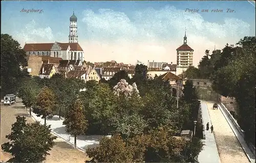 Augsburg Partie am Roten Tor und St Ulrich Kat. Augsburg