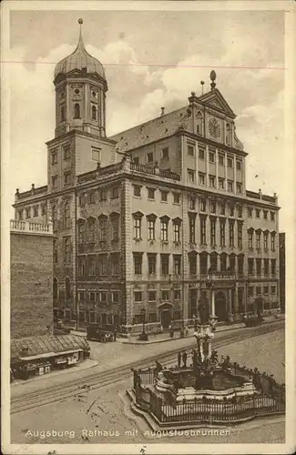 Augsburg Rathaus mit Augustusbrunnen Kat. Augsburg