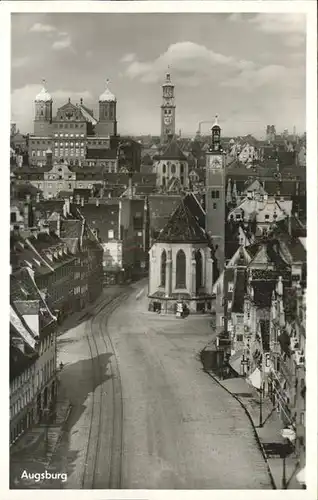 Augsburg Blick auf Rathaus und Perlachturm Kat. Augsburg