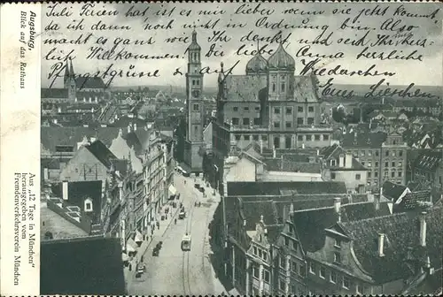 Augsburg Blick auf Rathaus Kat. Augsburg