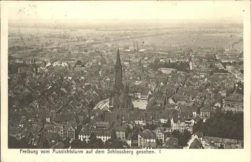 Freiburg Breisgau Blick vom Schlossberg Kat. Freiburg im Breisgau