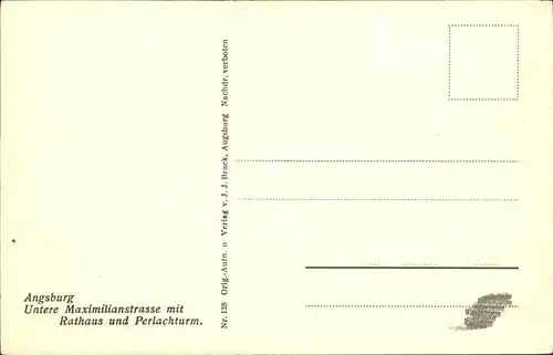 Augsburg Untere Maximilianstrasse mit Rathaus und Perlach Kat. Augsburg