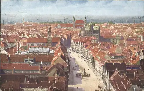 Augsburg Blick von St Ulrich zum Dom Kat. Augsburg