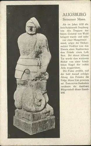 Augsburg Steinerner Mann Skulptur Kat. Augsburg