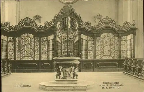 Augsburg Abschlussgitter in der St Ulrichskirche Kat. Augsburg