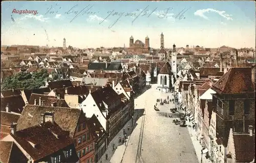 Augsburg Blick ueber die Stadt Feldpost Kat. Augsburg