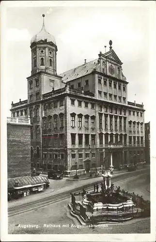 Augsburg Rathaus mit Augustusbrunnen Kat. Augsburg