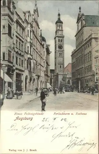 Augsburg Neues Polizeigebaeude Perlachturm und Rathaus Kat. Augsburg