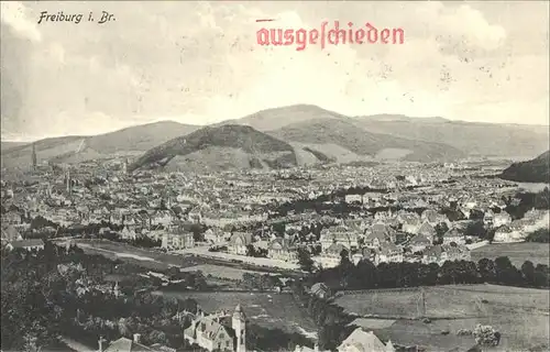 Freiburg Breisgau Panorama Stempel auf AK Kat. Freiburg im Breisgau