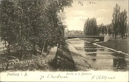 Freiburg Breisgau Partie an der Dreisam Kat. Freiburg im Breisgau