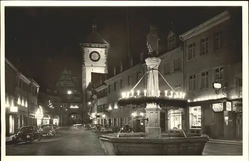 Freiburg Breisgau Oberlinden bei Nacht Kat. Freiburg im Breisgau