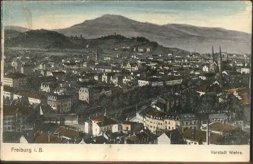 Freiburg Breisgau Blick auf die Vorstadt Wiehre Kat. Freiburg im Breisgau