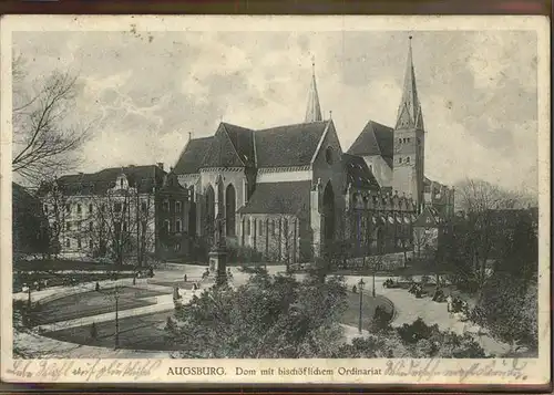 Augsburg Dom mit dem bischoefl Ordinariat Kat. Augsburg