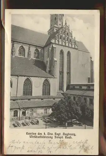 Augsburg Kantine des 4 Chw Regt Augsburg Feldpost Stempeldurchdruck Kat. Augsburg