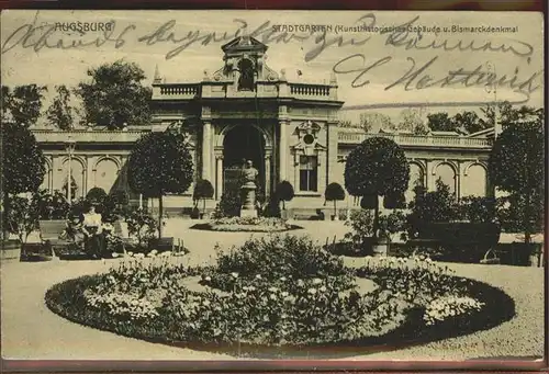 Augsburg Stadtgarten mit Bismarckdenkmal Kat. Augsburg