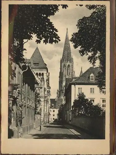 Freiburg Breisgau Burgstrasse mit Muensterblick Kat. Freiburg im Breisgau