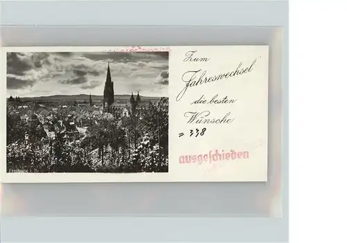 Freiburg Breisgau Panorama Stempel auf AK Kat. Freiburg im Breisgau