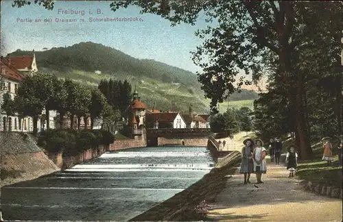 Freiburg Breisgau Partie an der Schwabentorbruecke Kat. Freiburg im Breisgau