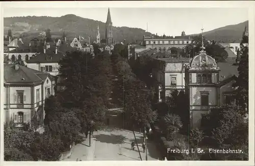 Freiburg Breisgau Eisenbahnstrasse mit Muensterblick Kat. Freiburg im Breisgau