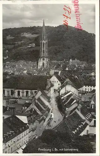 Freiburg Breisgau Schlossberg mit Muensterblick Stempel auf AK Kat. Freiburg im Breisgau