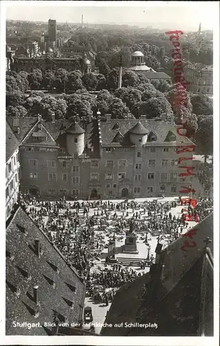 Stuttgart Blick von Stiftskirche auf Schillerplatz Kat. Stuttgart