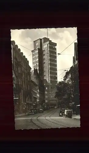 Stuttgart Eberhardtstrasse Tagblattturm Autos Kat. Stuttgart