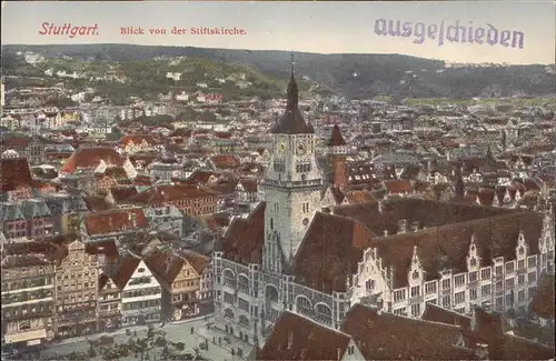 Stuttgart Blick von Stiftskirche Kat. Stuttgart