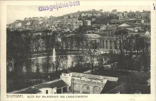 Stuttgart Anlagensee Landestheater Kat. Stuttgart