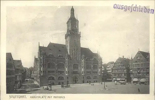 Stuttgart Marktplatz Rathaus Kat. Stuttgart