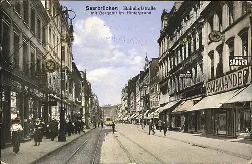 Saarbruecken Bahnhofstrasse Strassenbahn Bergamt Kat. Saarbruecken