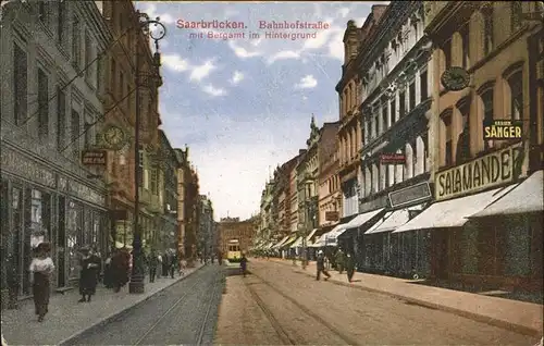 Saarbruecken Bahnhofstrasse Bergamt Strassenbahn Kat. Saarbruecken