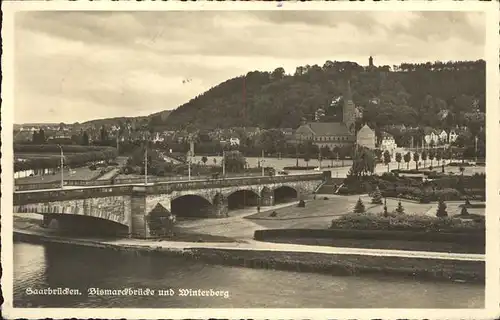 Saarbruecken Bismarckbruecke Winterberg Kat. Saarbruecken