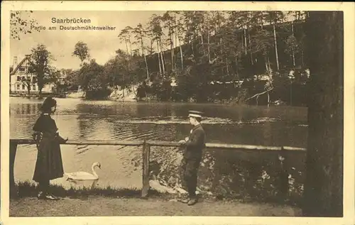 Saarbruecken Am Deutschmuehlenweiher Kat. Saarbruecken