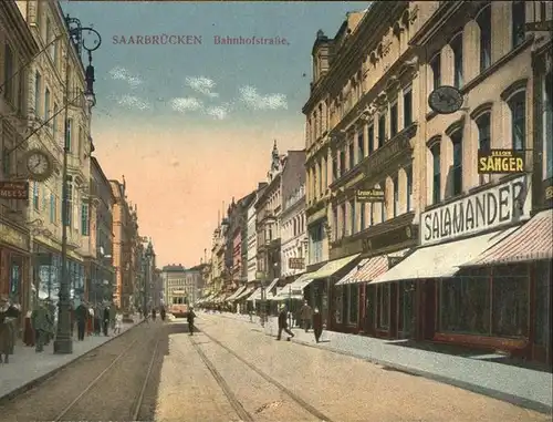 Saarbruecken Bahnhofstrasse Strassenbahn Kat. Saarbruecken