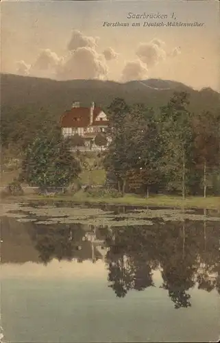 Saarbruecken Forsthaus am Deutsch Muehlenweiher Kat. Saarbruecken