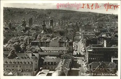 Stuttgart Blick vom Bahnhofsturm Kat. Stuttgart