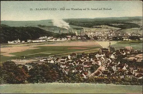 Saarbruecken Blick vom Winterberg auf St. Arnual und Brebach Kat. Saarbruecken